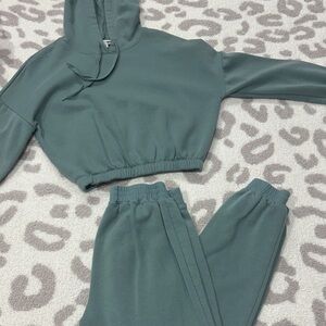 Fashion Nova Green Hoodie and Jogger Set